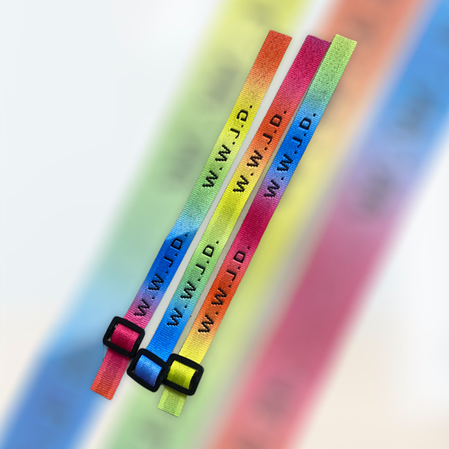 Rainbow wwjd bracelet on sale