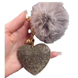 Heart Pom Keychain