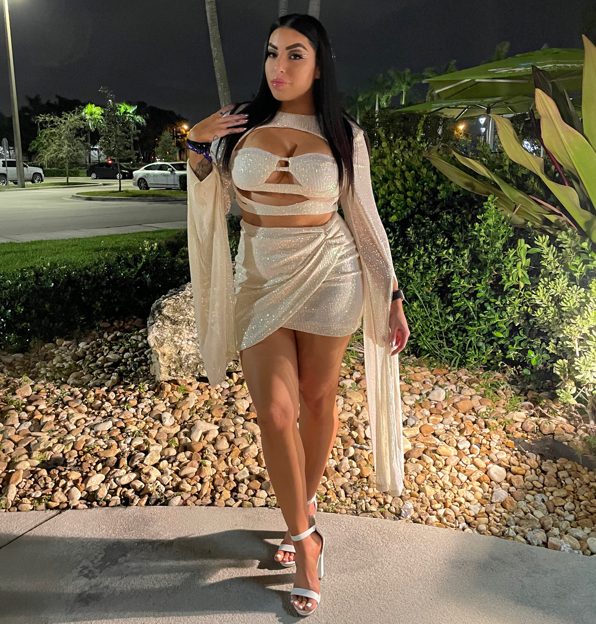 White Sequence outfit